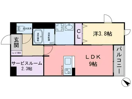 LIFEFIELD伊都(1LDK/1階)の間取り写真