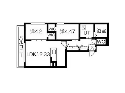 DOMINION N27(2LDK/4階)の間取り写真