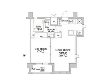 コンフォリア大森町(1LDK/6階)の間取り写真