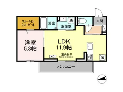 ベルディール(1LDK/3階)の間取り写真