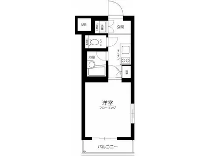 ルーブル西荻窪(1K/3階)の間取り写真