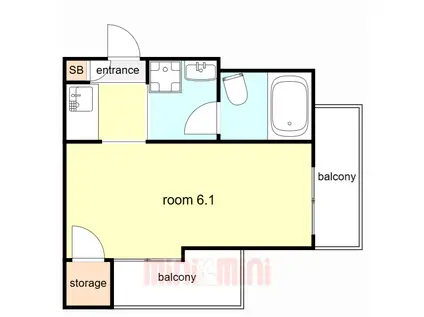GSハイム高速神戸(ワンルーム/7階)の間取り写真