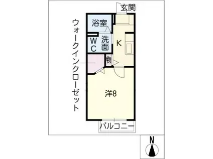 GEMINATION SS A(1K/2階)の間取り写真