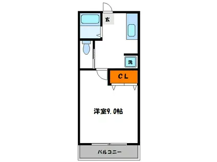 石井ハイツ(1K/3階)の間取り写真