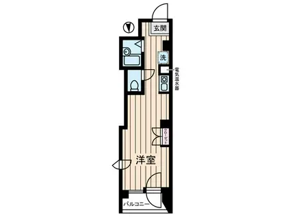 宮崎ビル(ワンルーム/6階)の間取り写真