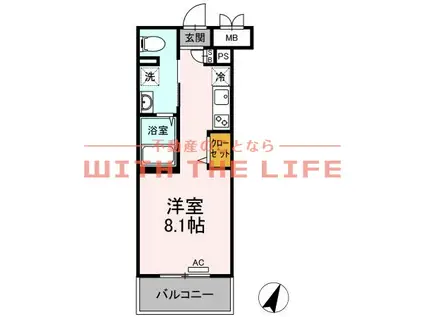 グランジュール大手町(ワンルーム/8階)の間取り写真