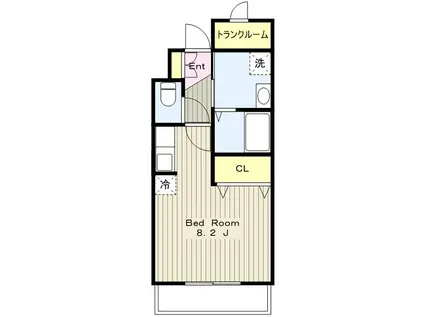 ドミトリーハウス湘南(1K/3階)の間取り写真