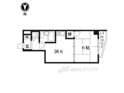 コスモST河原町(1DK/9階)の間取り写真