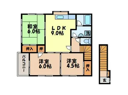 ノアズアーク(3DK/2階)の間取り写真