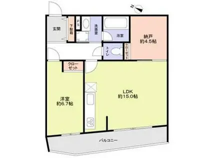 THE TAKASUNA KULTURCE(1SLDK/1階)の間取り写真