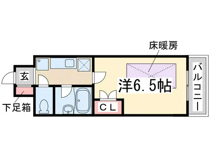 ローズコーポ新大阪9(1K/1階)の間取り写真
