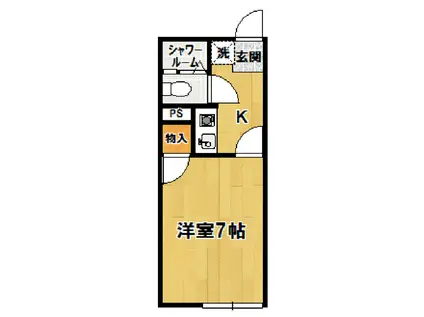 美峰コーポラス(1K/1階)の間取り写真