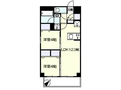 S-RESIDENCE王子ENABLE(2LDK/2階)の間取り写真