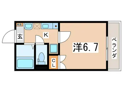 東京メトロ有楽町線 千川駅 徒歩2分 3階建 築12年(1K/2階)の間取り写真