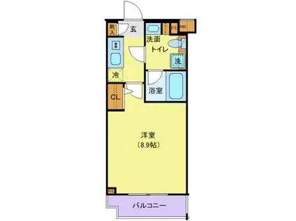 ジェノヴィア板橋東山町スカイガーデン(1K/4階)の間取り写真