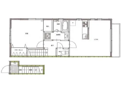 COMFORT WARABEE(1LDK/2階)の間取り写真
