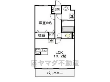 サニーサイド戸祭Ⅰ(1LDK/2階)の間取り写真