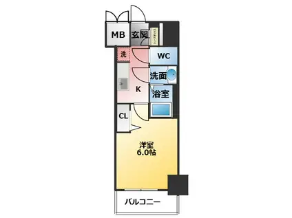 プレサンスTHE大須観音(1K/4階)の間取り写真