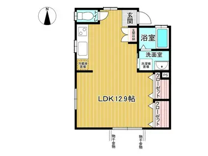 ハイム・インペリアル203(ワンルーム/2階)の間取り写真