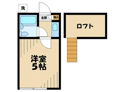 グリーンハイム中央林間(1K/1階)の間取り写真