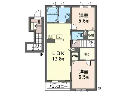 ピアガーデンサンク(2LDK/2階)の間取り写真