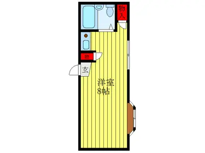 サウス LAKE(ワンルーム/2階)の間取り写真
