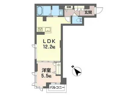 グラン セラヴィ(1LDK/2階)の間取り写真