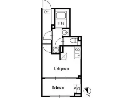 GRANPASEO市谷仲之町 グランパセオ市谷仲之町(1DK/4階)の間取り写真
