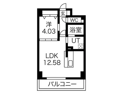 GRANDUKE代官町REVERSO(1LDK/9階)の間取り写真