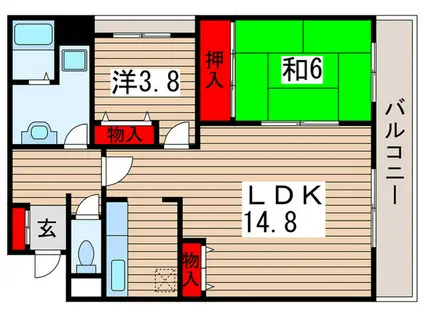 コンフォール エム・アイ(2LDK/5階)の間取り写真