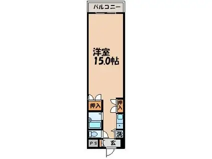 プレジール若竹(ワンルーム/5階)の間取り写真