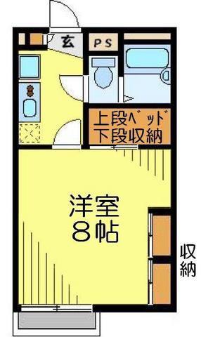 レオパレスクレスト川越(1K/3階)の間取り写真