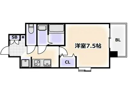 スプランディッド天王寺III(1K/9階)の間取り写真