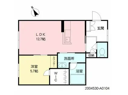 シャーメゾンステージ井尻(1LDK/1階)の間取り写真