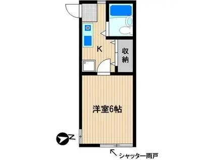 すずらんコーポ(1K/2階)の間取り写真