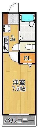 ISHIGAKI.BLD(1K/1階)の間取り写真