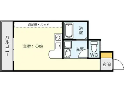 ボナール久(ワンルーム/2階)の間取り写真