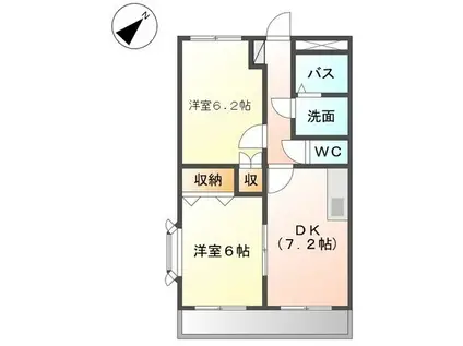 コンフォースI(2DK/2階)の間取り写真