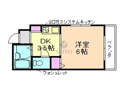 グランドール曽根東町(1K/3階)の間取り写真