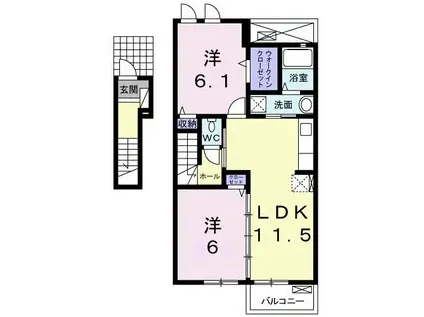ボン ボヤージュ(2LDK/2階)の間取り写真
