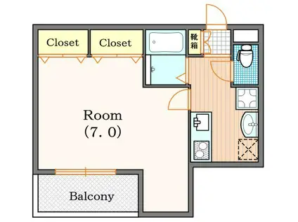 フィレンツェなんば南(1K/10階)の間取り写真