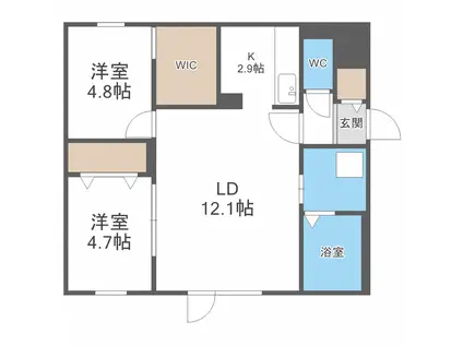 ALLOGGIO MITE (2LDK/3階)の間取り写真