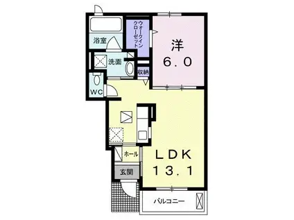 スプリングフィールドIV B(1LDK/1階)の間取り写真