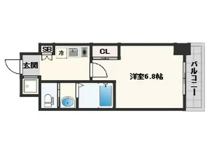 フレアコート梅田(1K/14階)の間取り写真