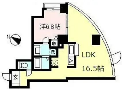 ライフガーデン向ヶ丘(1LDK/8階)の間取り写真