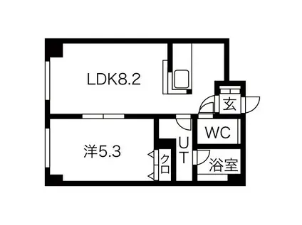 ラ・アムール白石(1LDK/3階)の間取り写真
