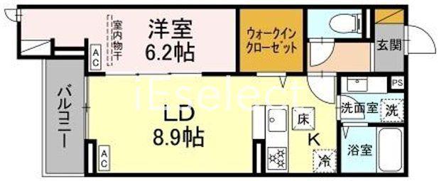 CRADLE(1LDK/1階)の間取り写真