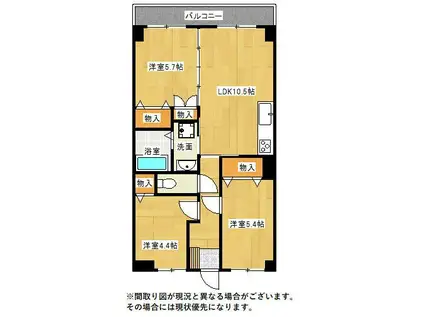 カーサプラティカ(3LDK/3階)の間取り写真