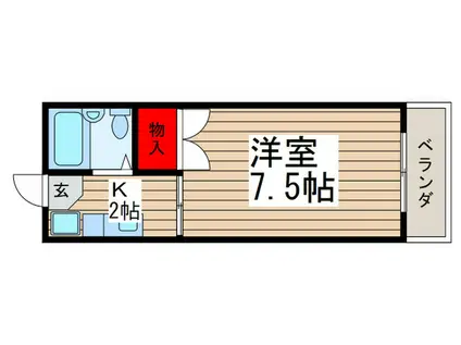 メゾン・タカツ(1K/2階)の間取り写真