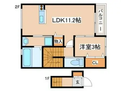 BRISE HIMEJI HAGASHI(1LDK/2階)の間取り写真